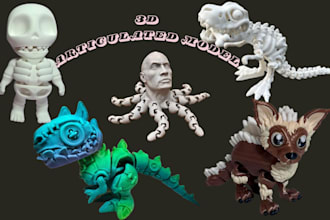 sculpt 3d articulated characters 3d bjd flexi model separated model pet stl file