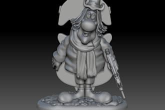 model 3d miniature for gamming,zbrush sculptor,3d action figurine,edit stl file