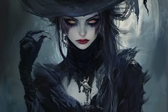 create a fantasy horror and fantasy horror character art