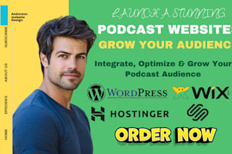 build wix wordpress podcast website ugc features integration episodes import RSS