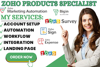 setup zoho expense zoho survey zoho sign zoho bigin zoho marketing automation va