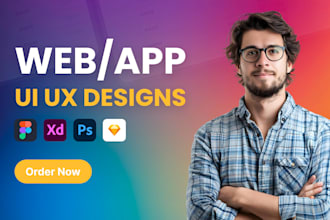 do UI UX design for mobile app UI, website UI using figma, adobe xd