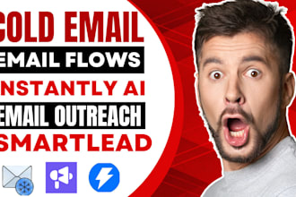 do personalized cold email outreach using instantly ai, smartlead, email flows