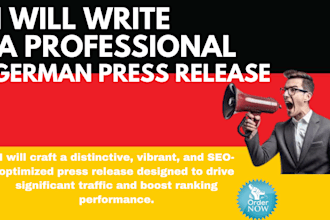 do a professional german press release, PR distribution submit press release