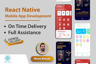 develop react native cross platform mobile app with nodejs backend