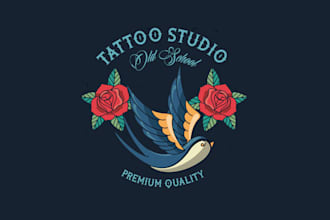 make tattoo studio and art branding logo