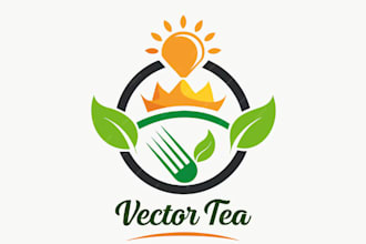 make natural organic tea cafe and coffee logo