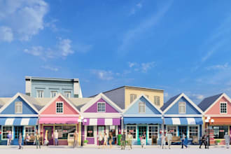 create realistic 3d urban design and cityscape rendering