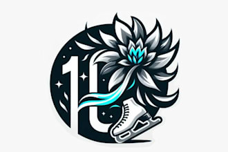 make cheerful awesome ice dancing logo