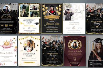 design graduation party invitations or announcement card
