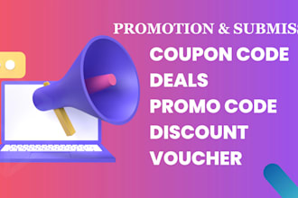 promote your coupon codes, deals, giftcards,  discount vouchers to boost sales