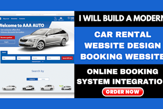 design car rental website online booking website automotive wordpress website
