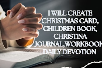 create christmas card, children book, christina journal,workbook, daily devotion