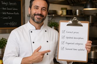 manage the online menu for your restaurant