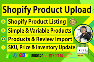 do shopify product listing and manual data entry
