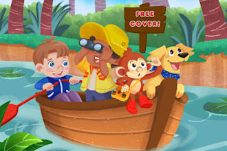 design cute children book cover, children picture book illustration