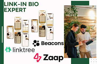 setup and design linktree, biolink, beacons, or taplink for you