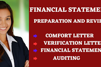 prepare reviewed CPA financial statement sign CPA mortgage comfort letter audit