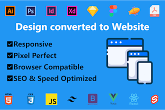 figma to HTML canva to HTML xd to HTML bootstrap responsive tailwind CSS