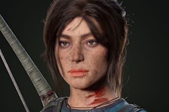 create 3d hyper realistic character, 3d metahuman character for ai, game, film