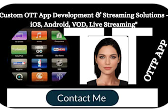create a live streaming app, web based ott platform live TV service and video