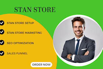 setup stan store funnels, email flows, and traffic promotion