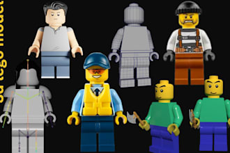 design custom 3d lego model minifigures articulated model bjd lego accessories