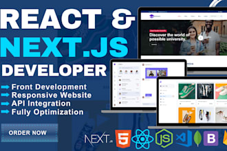 be your front end web developer with next js or react js