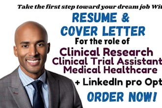 write resume for clinical research, clinical trial assistant, crc, pi, rac role