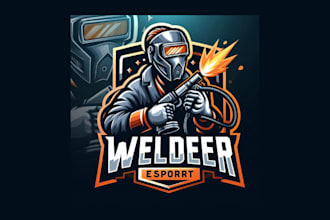 create a awesome welder esports mascot logo for your brand