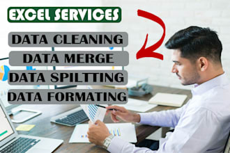 clean, format, merge, split excel data