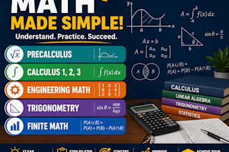 tutor engineering math, statistics, precalculus, calculus 1, 2, 3 trigonometry