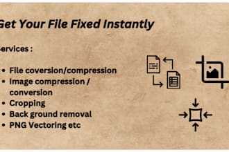 get your file compressed and converted and vectorized and more