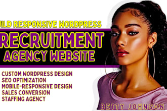wordpress recruitment agency website, staffing agency website, job board website