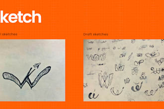 sketch fast logo concepts for your branding, 24h delivery