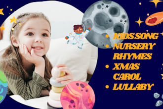 create custom kids songs and music 2d nursery rhyme and cartoon videos