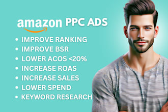 setup and manage amazon ads campaign, amazon sponsored ads PPC campaigns