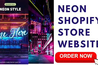 design profitable neon shopify store neon led light neon dropshipping website