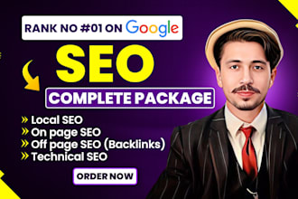 do onpage SEO technical optimization and off page for website rankings on google