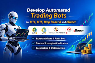 develop automated trading bots for mt4, mt5, ninjatrader 8 and ctrader