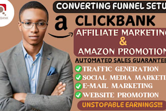 setup automated clickbank affiliate marketing, amazon affiliate sales funnel