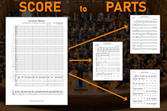 create polished sheet music parts from a given score