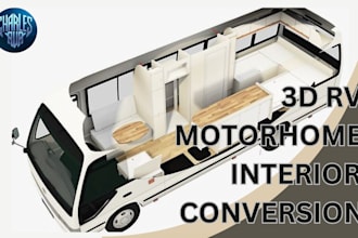design 3d rv, motorhome, caravan and camper interior conversion and render