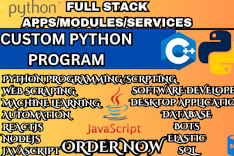 create custom python programming, java programming, selenium automation, mysql
