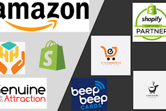 design amazon store, ecommerce business logo for shopify online website