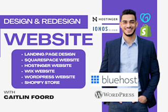 design, redesign or migrate website landing page on wix hostinger or squarespace