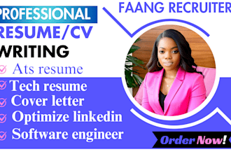 rewrite and edit your tech resume ats linkedin IT as a faang software engineer
