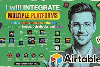 integrate airtable zapier hubspot softr jira google drive notion quickbooks make