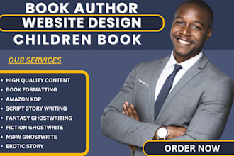 design book author website, book funnel, children book website, ebook website