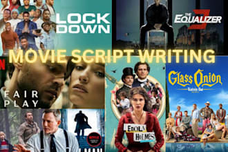 do movie script, scriptwriting, youtube script, novel adaptation, featured film